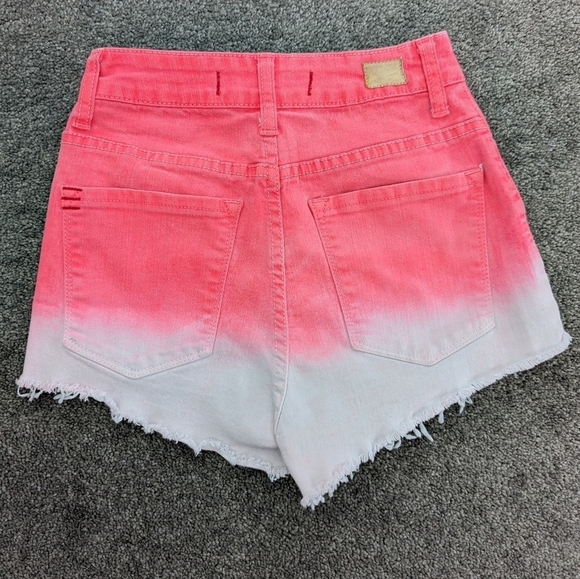 Bdg high rise cheeky neon pink and white tie dye denim jean shorts waist 25 - Picture 2 of 10